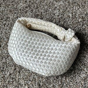 Melie Bianco Cream Woven Handbag
